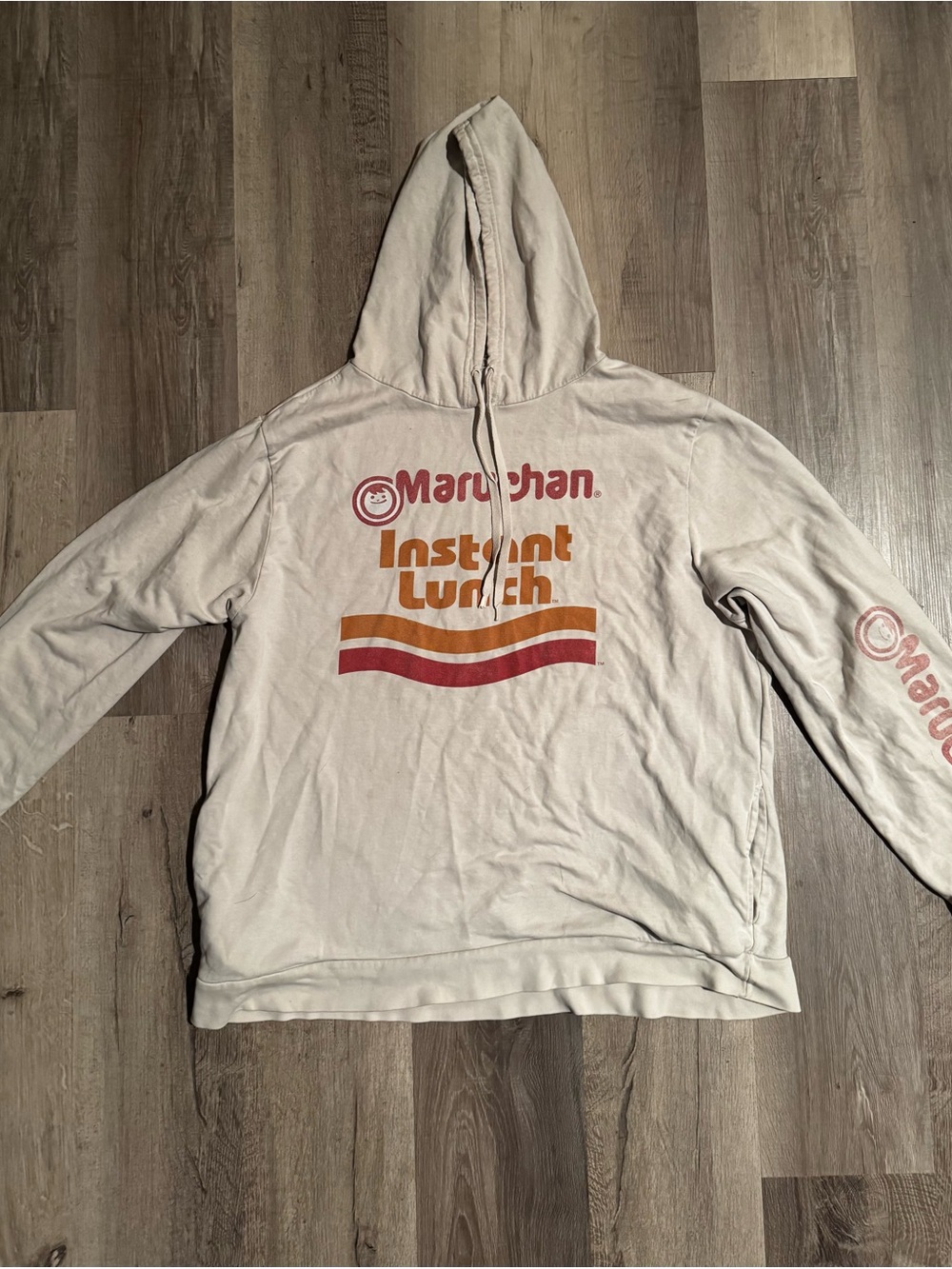 Cream Crewneck Sweatshirt - Instant Lunch Graphic